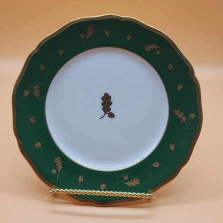 Winter Game Birds Green Bread and Butter Plate