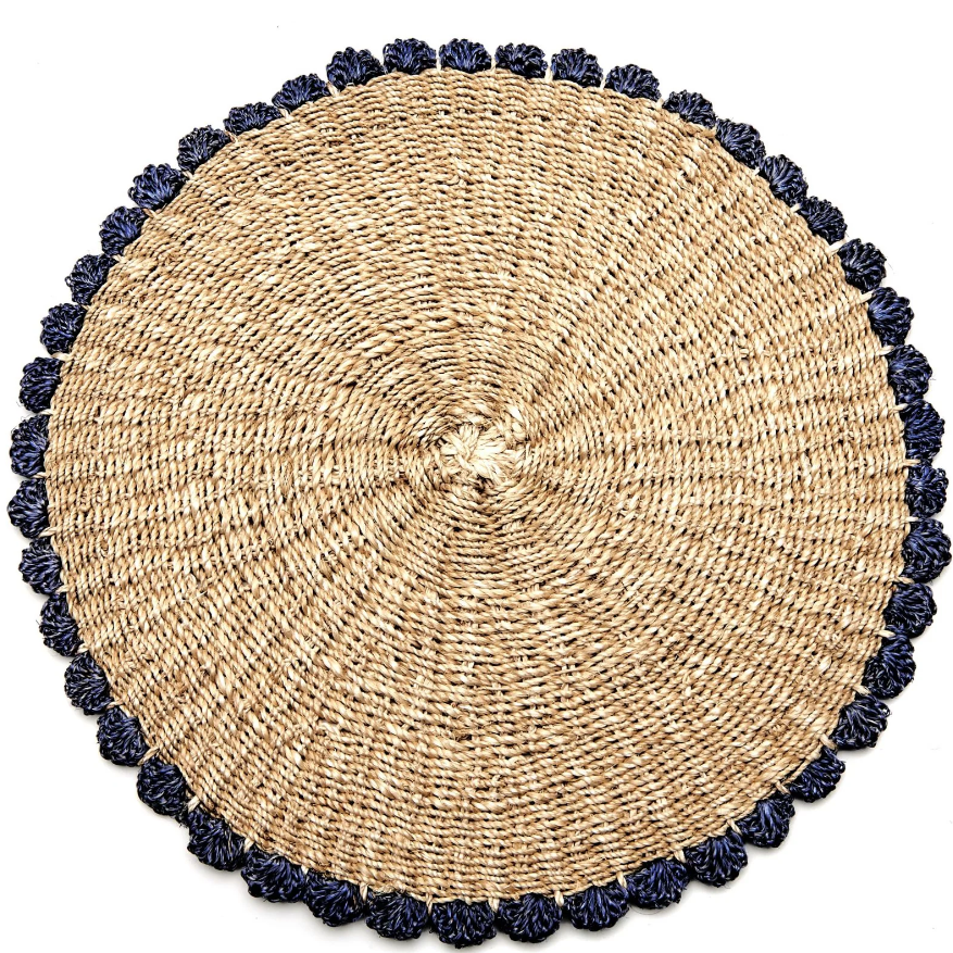 Border Tahitian Placemat Navy Set of 4