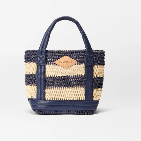 Dawn/Natural Stripe Crochet Mini Tote