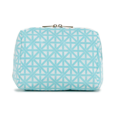 Luxe Gloss Double Zip Med- Trellis Aqua