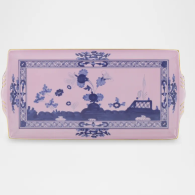 Oriente Italiano Azalea Large Oggetti Rectangular Tray with Handles