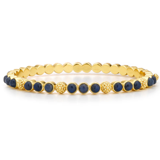 Berry Gem Petite Hinged Bangle - Blue Labradorite