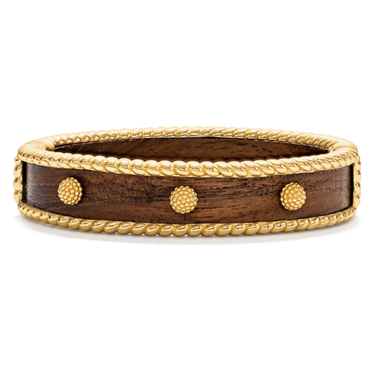 Berry Small Hinged Bangle - Teak