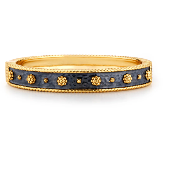 Berry Classic Hinged Bangle, S/M - Gold/Midnight