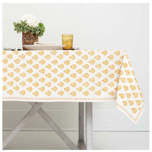 India Hicks Carnation Golden Tablecloth