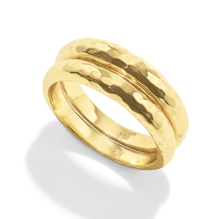 Cleopatra Slice Stacking Ring Set - Gold-Size 8