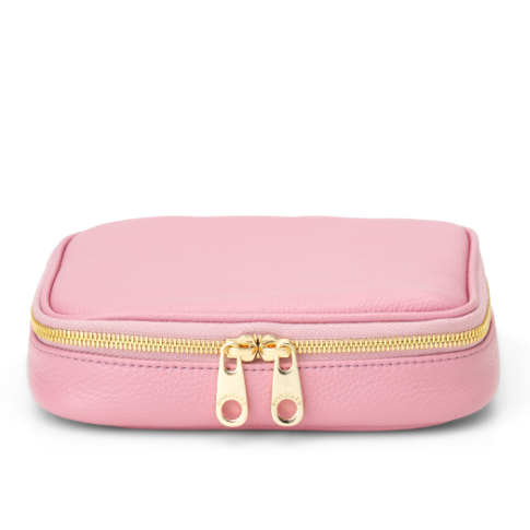 Isabella Leather Jewelry Case-Rose