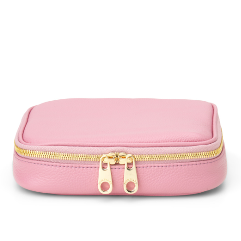 Isabella Leather Jewelry Case-Rose