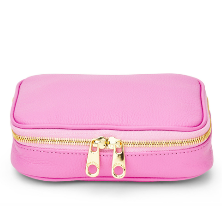 Isabella Leather Jewelry Case-Petal