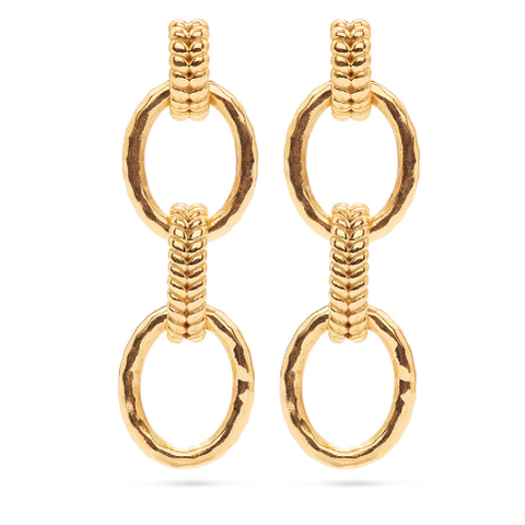 Cleopatra Regal Double Link Earrings - Gold