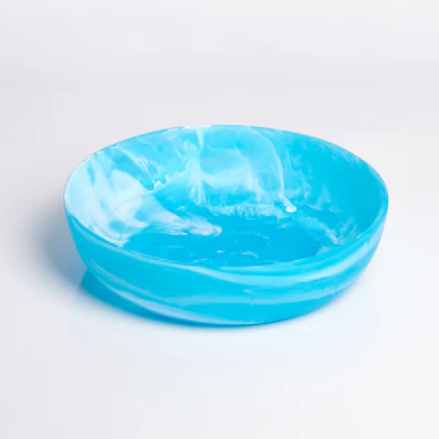 Aqua Swirl Small Round Bowl