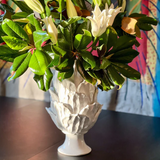 Foliage Footed Vase, White