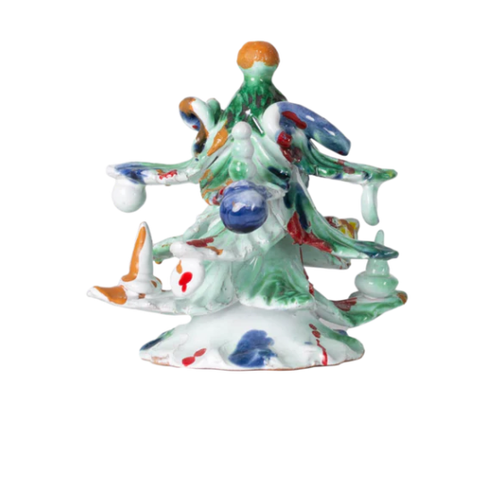 Ceramic Decorated Holiday Tree, Small