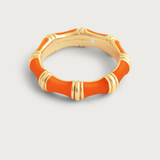 Bamboo Enameled Ring-Clementine-Size 7