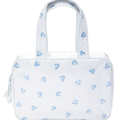 Heart Double Handle Bag-Blue