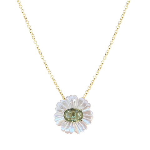 Mother of Pearl Necklace- Sage