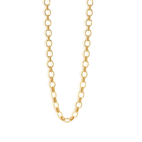 Cleopatra Small Link Necklace, 32" - Gold