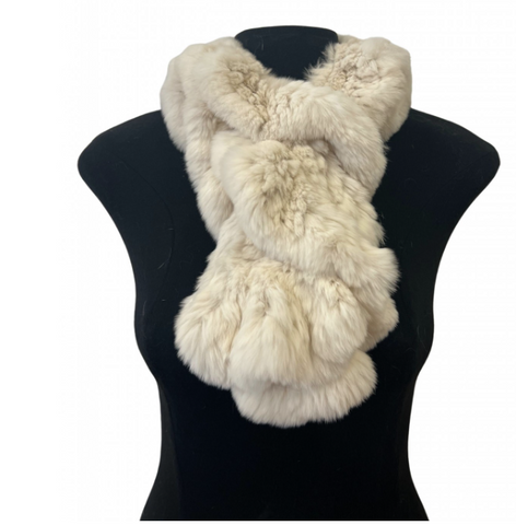 Rex Rabbit Pull-Through Scarf - Cream