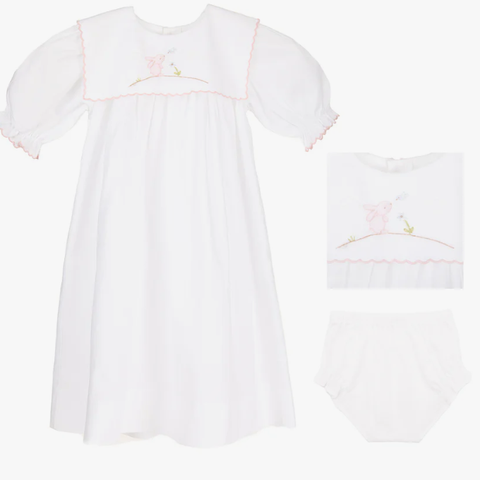 Baby Sailor Bunny Cotton Daygown-Pink