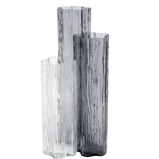 Flora Glass Gray Vase