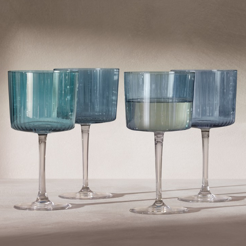 Gems Wine Glass-Set of 4, Assorted Sapphire