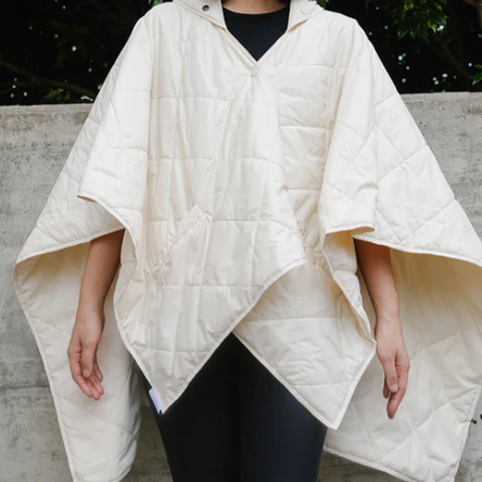 Shiny Ivory PUFFERRAP | Women's Rain Poncho