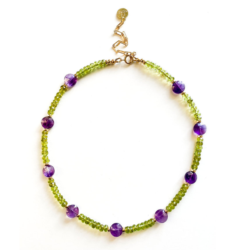 Xylo Amethyst/Perdiot Neckalce