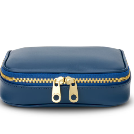 Isabella Leather Jewelry Case-Indigo