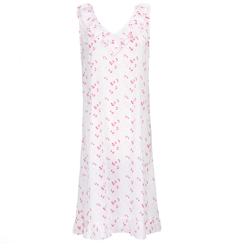 Lily Cotton Ruffle Nightgown- Pink