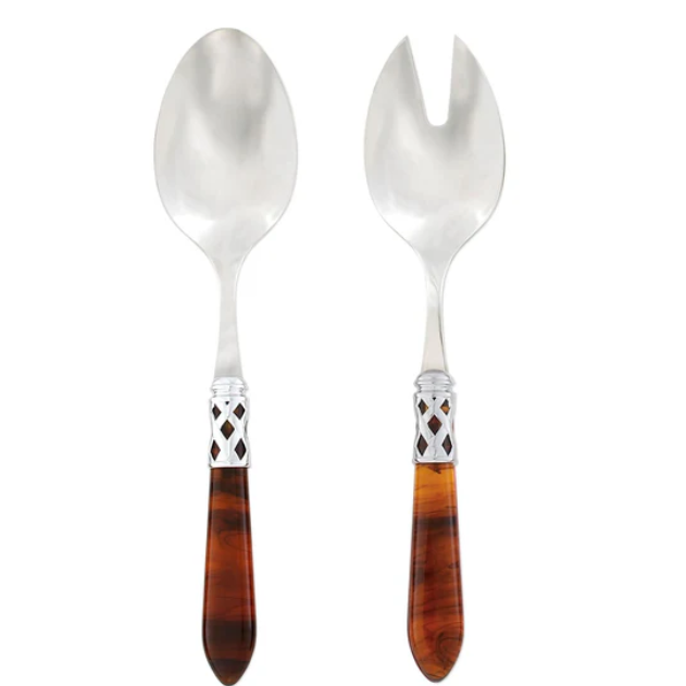 Aladdin Brilliant Salad Server Set-Tortoise