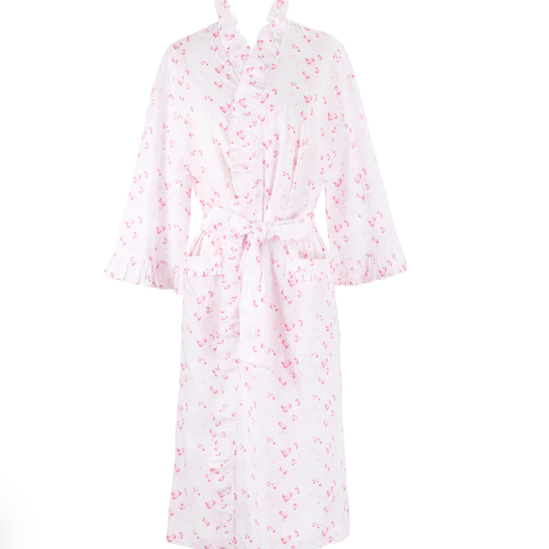 Lily Cotton Ruffle Robe- Pink