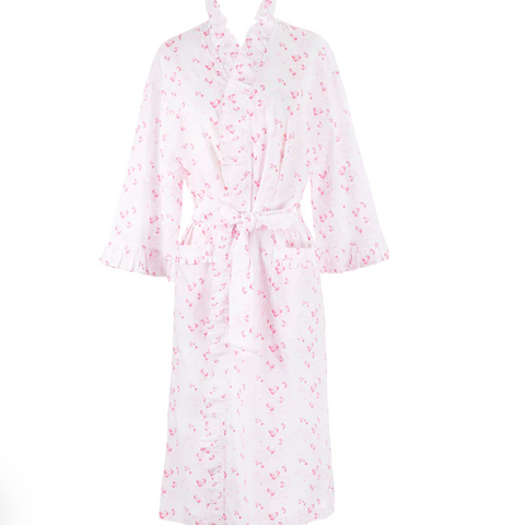 Lily Cotton Ruffle Robe- Pink