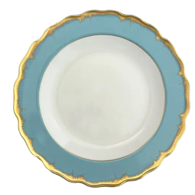 Chelsea Feather Turquoise Dinner Plate