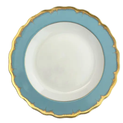 Chelsea Feather Turquoise Dessert Plate
