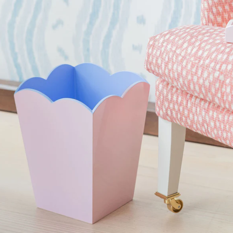Scalloped Lacquer Bin – Pink & Blue