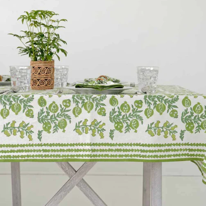 Pom Bells Green Tablecloth-60x120