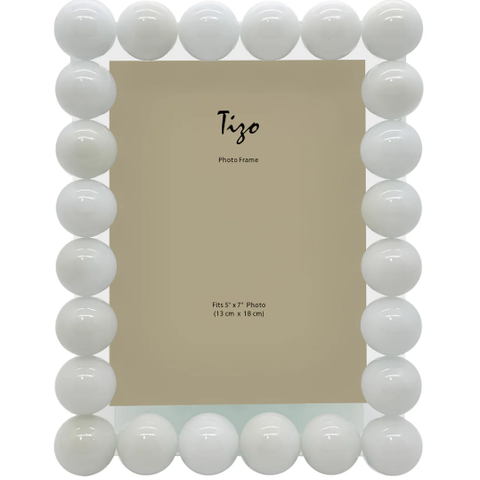 5X7 Crystal Frame-White Single Ball