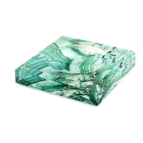 Acrylic Block Soap Dish | Malachite