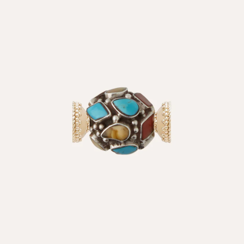 Tibetan Treasure Mixed Stone Mosaic Mini Centerpiece