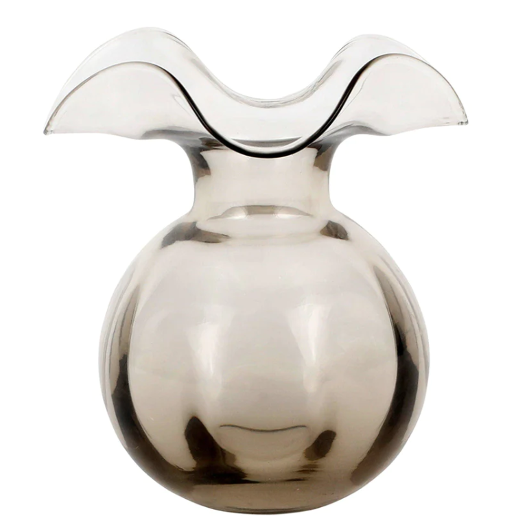 Hibiscus Gray Medium Fluted Vase