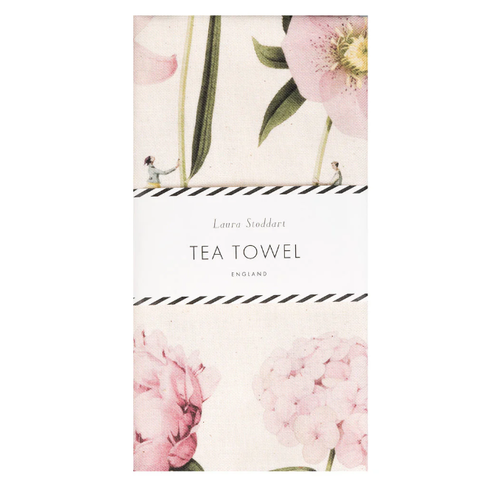 In Bloom Pink Peony Tea Towel