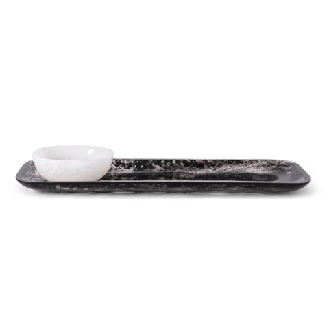 Cebu Oval Tray White/Gray