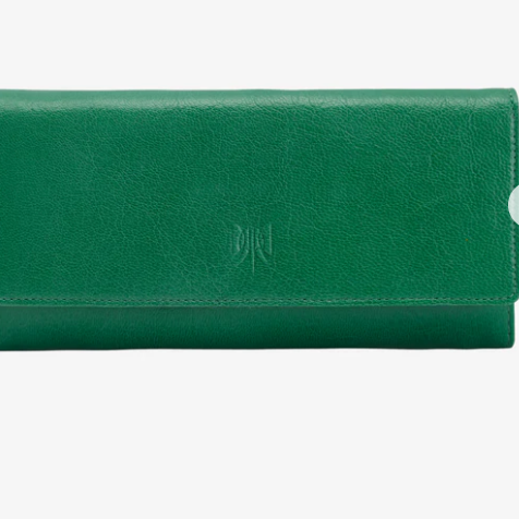 Accordion Clutch Wallet-Emerald & Geranium