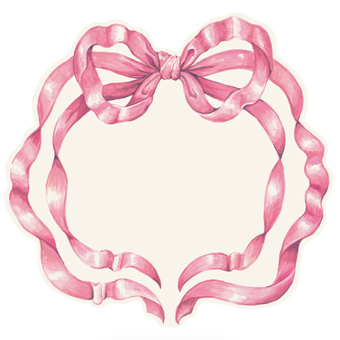 Die-Cut Pink Bow Placemats- 12 Sheets