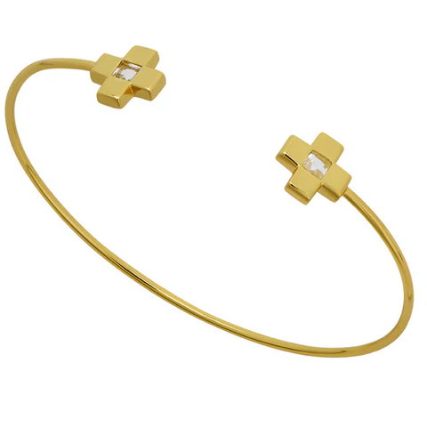 White Topaz Cross Bangle