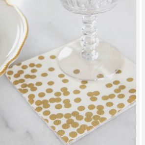Gold Confetti Cocktail Napkins- Pack of 20