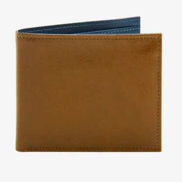 Traditional Leonardo Billfold Wallet - Olive/Blue