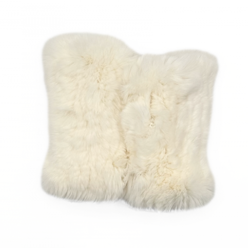 Rex Rabbit Fur Handwarmer- Winter White