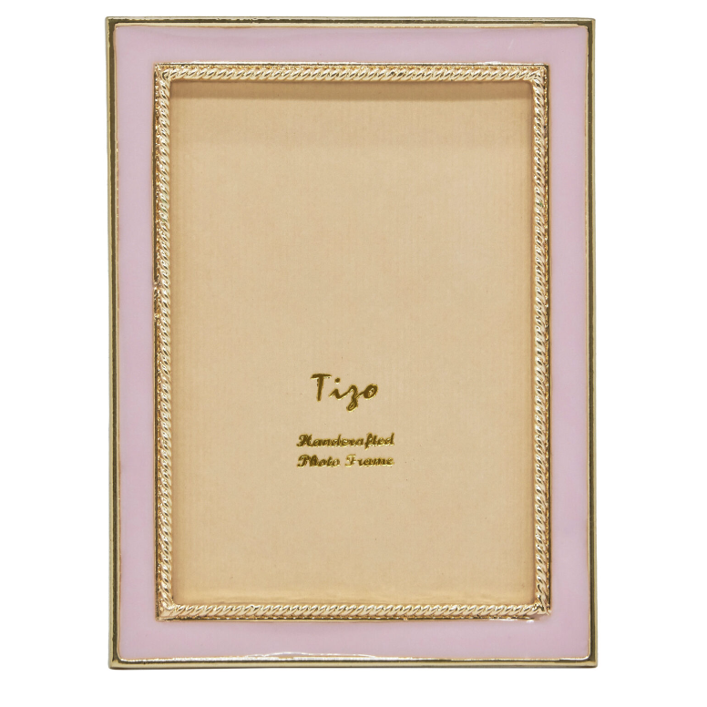 Enameled Gold and Pink Frame