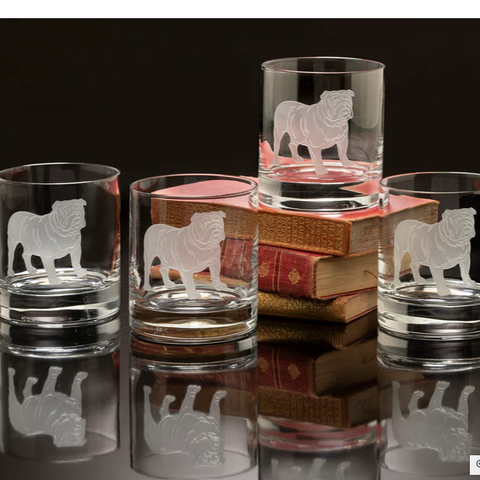 Bulldog Double Old Fashioned Glasses | Set of 4